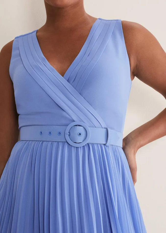 Phase Eight Dresses Brianna Pleated Midaxi Dress Cornflower 8211 Women
