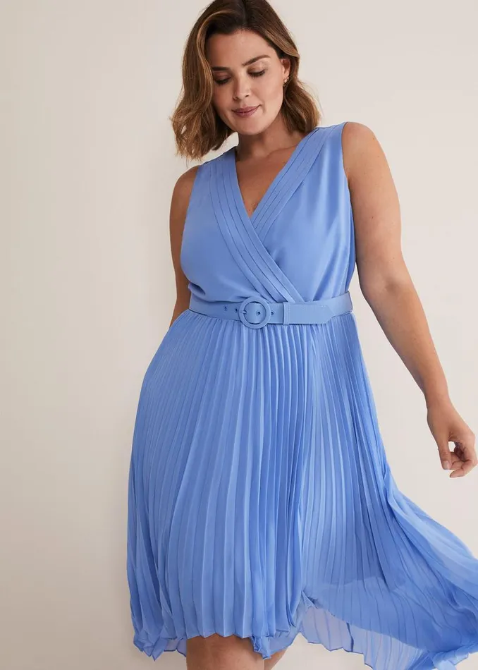 Phase Eight Dresses Brianna Pleated Midaxi Dress Cornflower 8211 Women