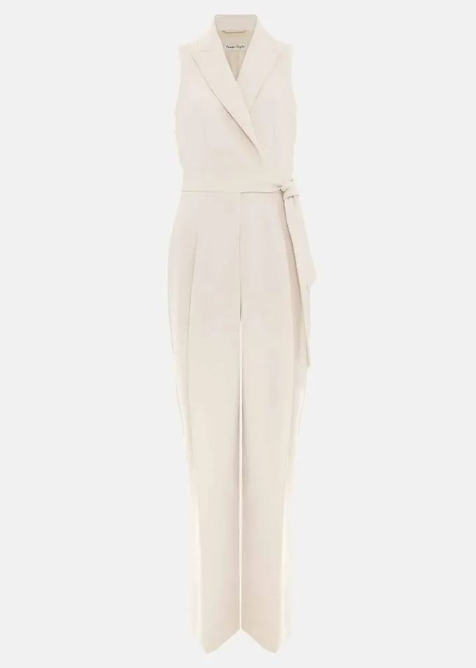Phase Eight Dresses Clarissa Tux Wide Leg Jumpsuit Ivory 8211 Women