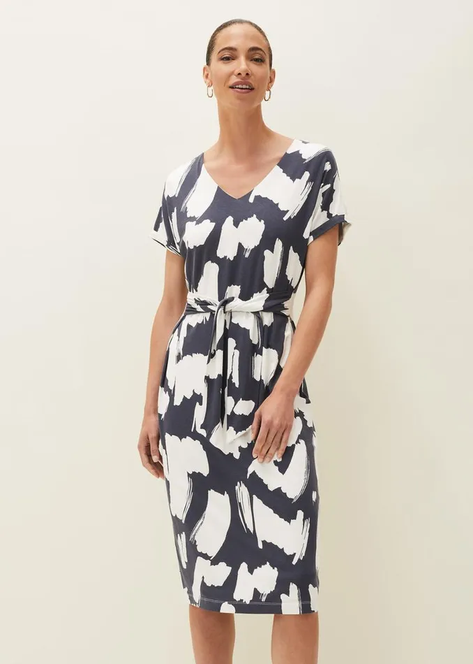 Phase Eight Dresses Dotterel Abstract Print Dress Carbonivory 8211 Women