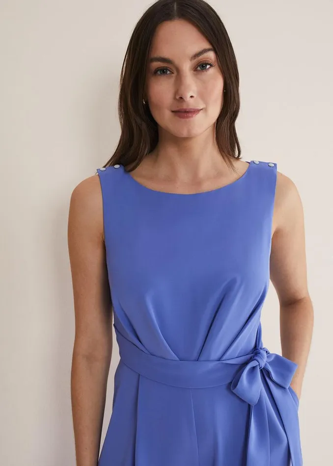 Phase Eight Dresses Elaina Blue Wide Leg Jumpsuit Foxglove Blue 8211 Women