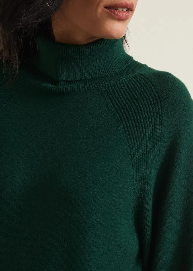Phase Eight Dresses Ellie Chunky Knit Mini Dress Dark Green 8211 Women