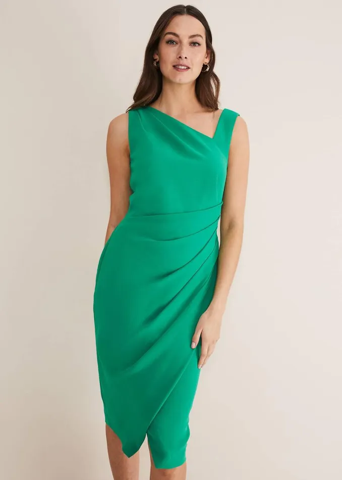 Phase Eight Dresses Emmie Asymmetric Hem Dress Bright Green 8211 Women