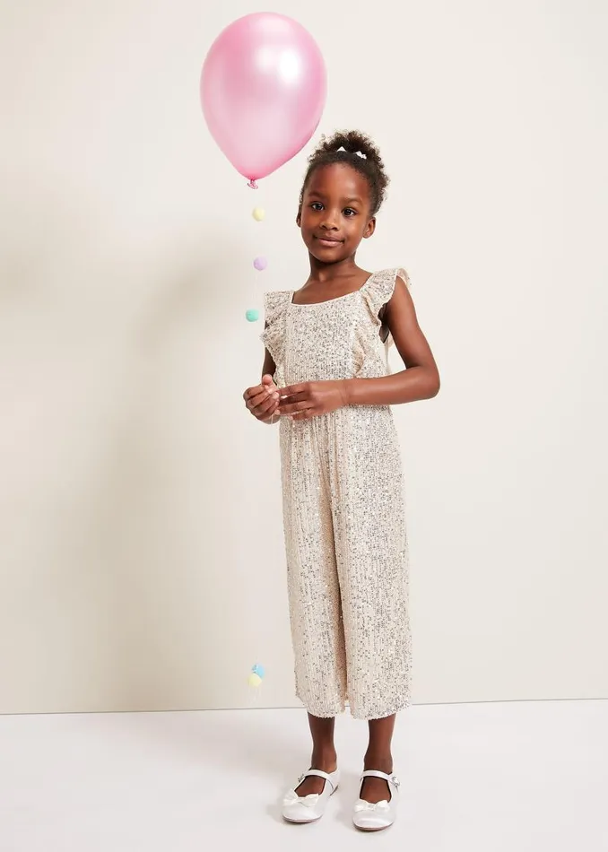 Phase Eight Dresses Evie Sequin Jumpsuit Silver 8211 Women