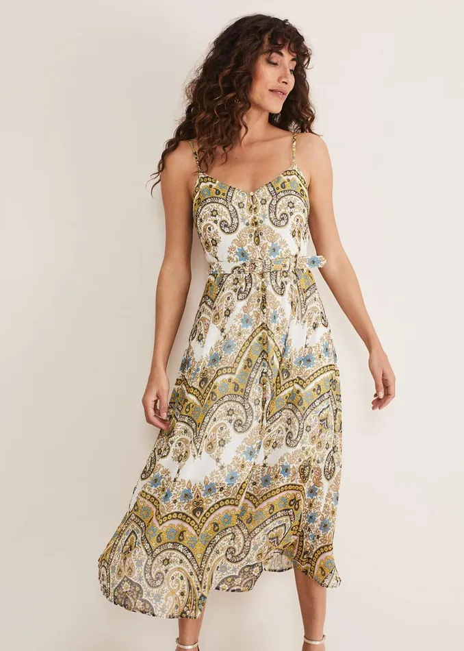 Phase Eight Dresses Francesca Print Cami Dress Goldmulti 8211 Women