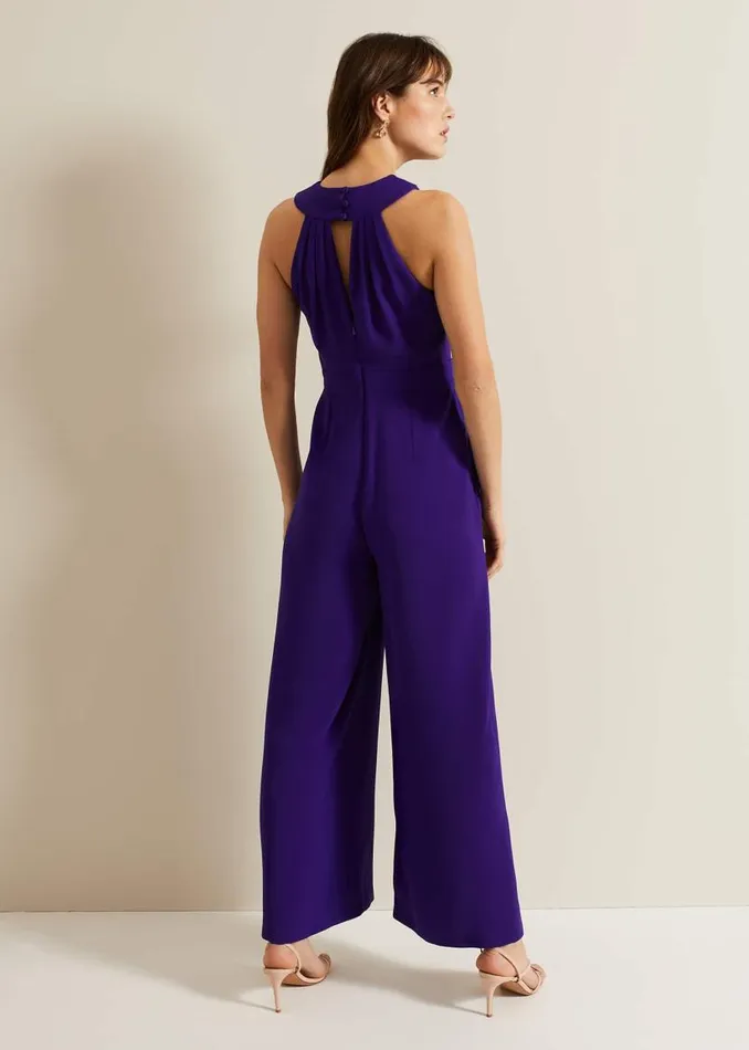 Phase Eight Dresses Giorgia Cross Neck Jumpsuit Violet 8211 Women