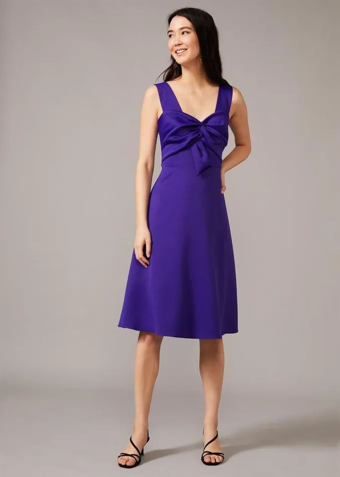 Phase Eight Dresses Jadine Bow Fit and Flare Dress Electric Blue 8211 Women