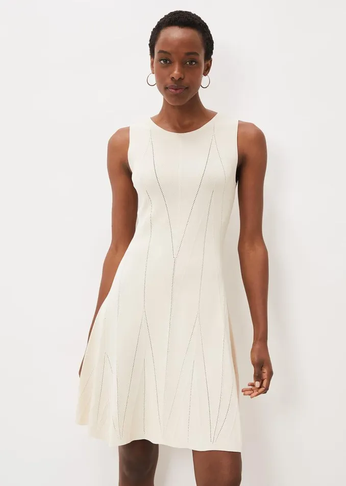 Phase Eight Dresses Jaya Stitch Detail Dress Buttermilk 8211 Women
