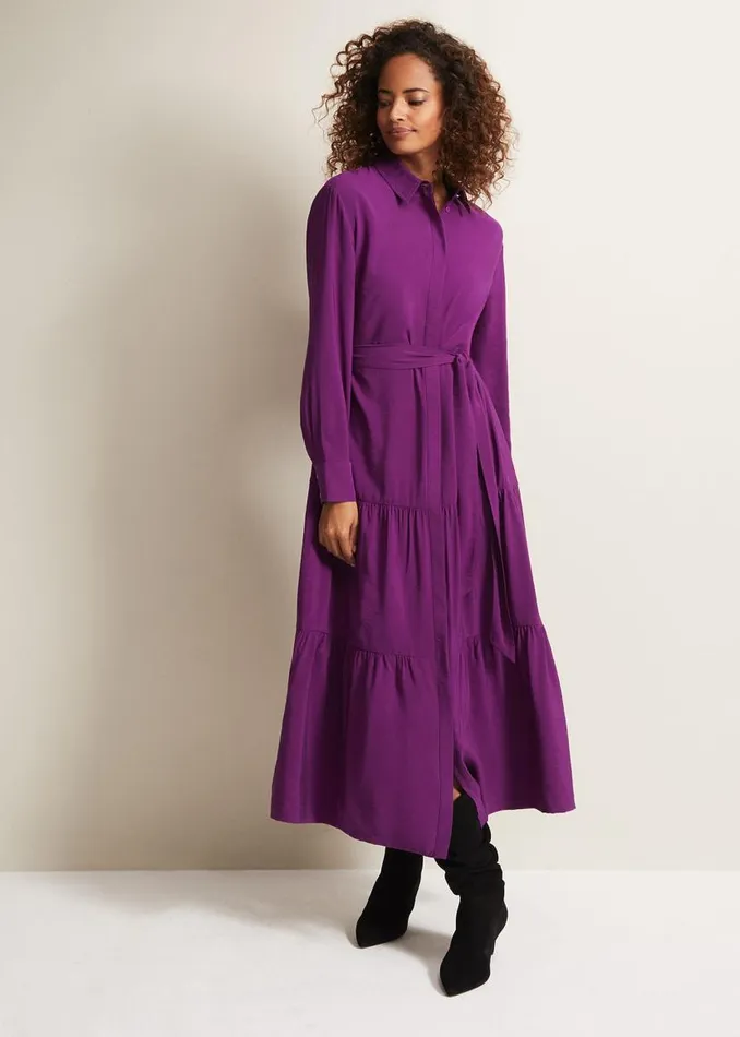 Phase Eight Dresses Jayden Purple Shirt Midaxi Dress Purple 8211 Women
