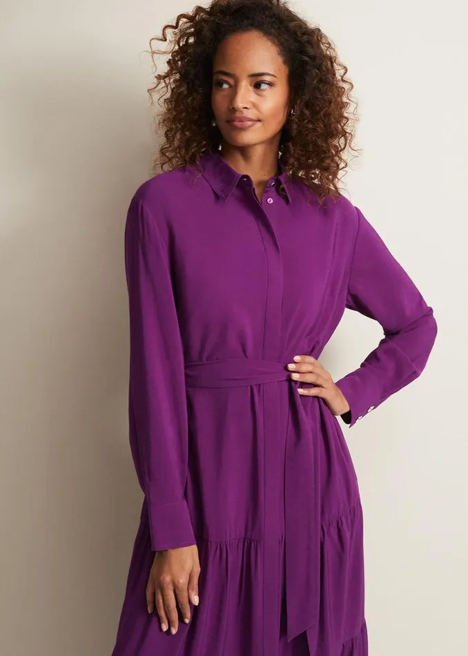 Phase Eight Dresses Jayden Purple Shirt Midaxi Dress Purple 8211 Women