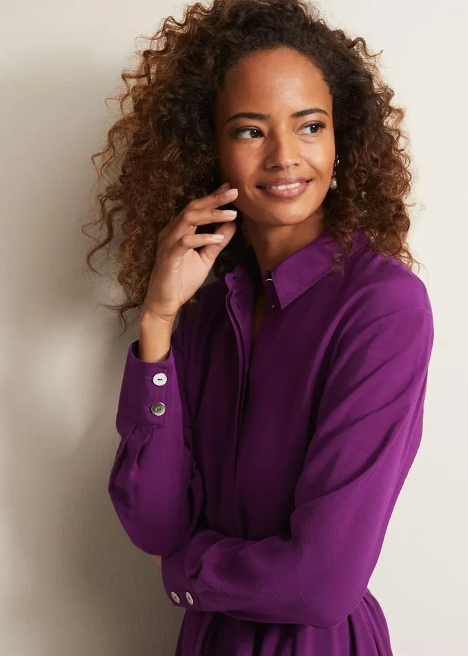 Phase Eight Dresses Jayden Purple Shirt Midaxi Dress Purple 8211 Women