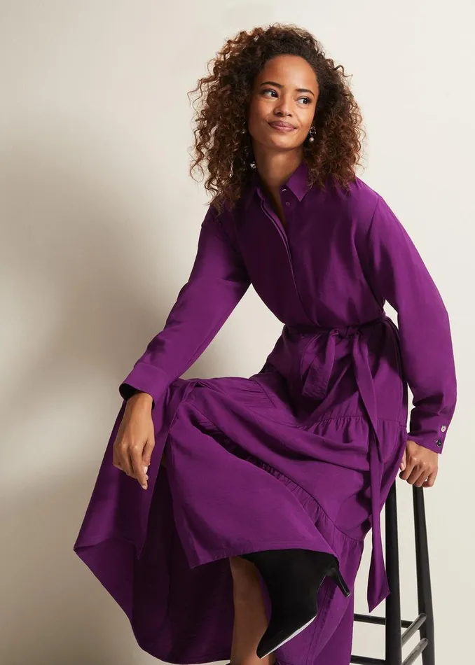 Phase Eight Dresses Jayden Purple Shirt Midaxi Dress Purple 8211 Women