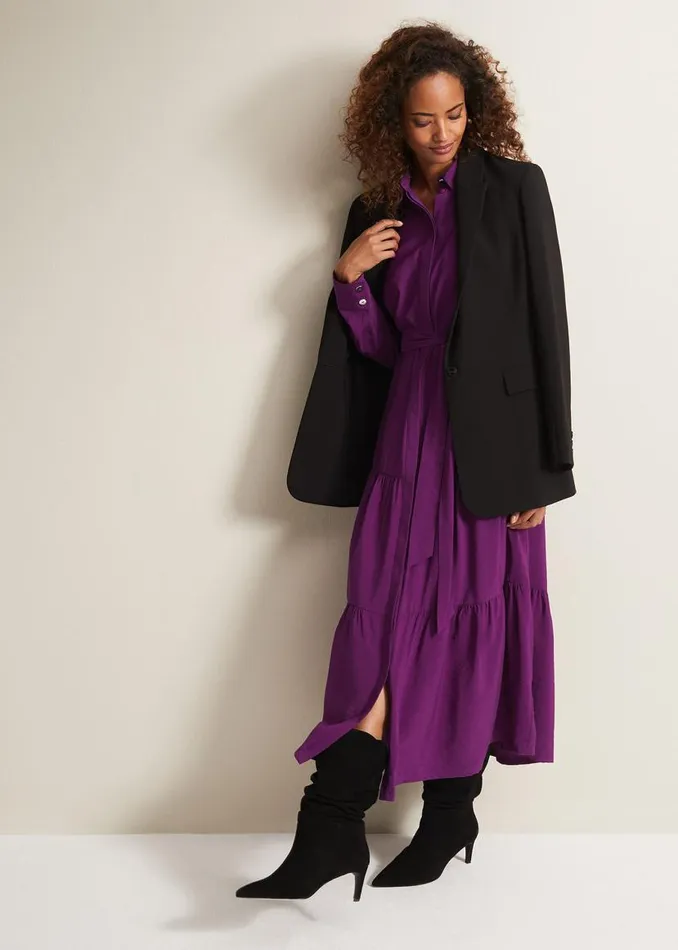 Phase Eight Dresses Jayden Purple Shirt Midaxi Dress Purple 8211 Women