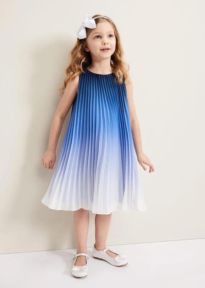 Phase Eight Dresses Jessie Ombre Pleat Dress Blue 8211 Women