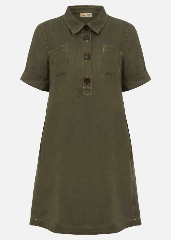 Phase Eight Dresses Kathy Linen Dress Khaki 8211 Women