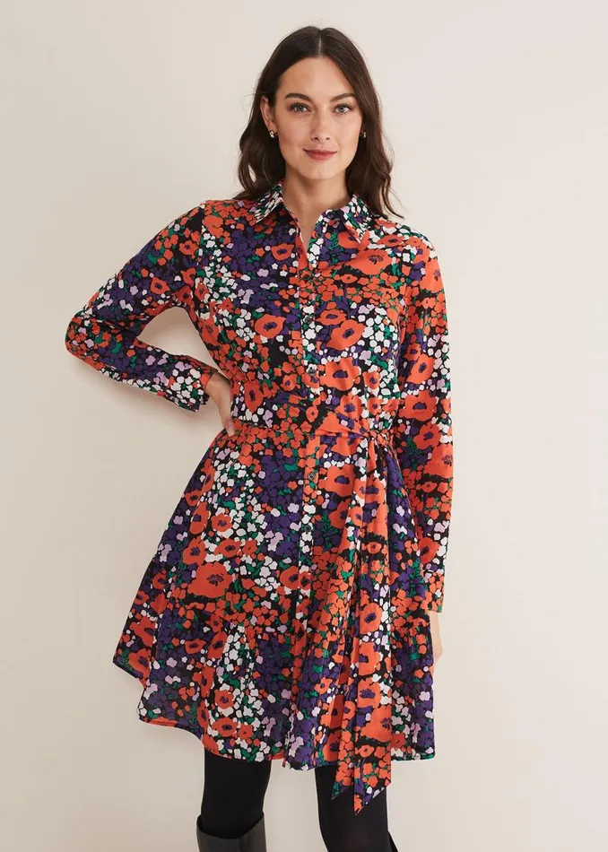 Phase Eight Dresses Kerri Cotton Floral Mini Dress Red 8211 Women