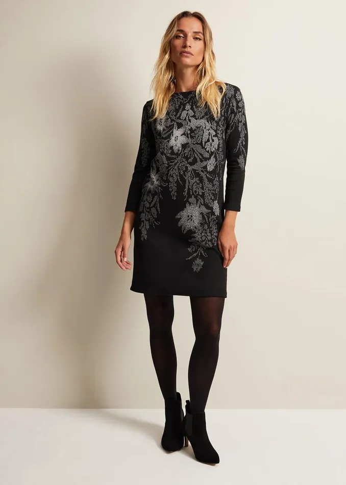 Phase Eight Dresses Loreina Floral Tunic Dress Black 8211 Women