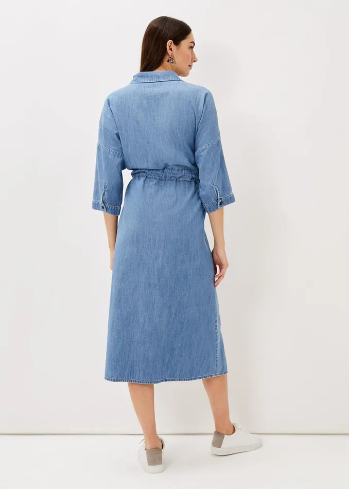 Phase Eight Dresses Louella Tie Shirt Dress Chambray Blue 8211 Women