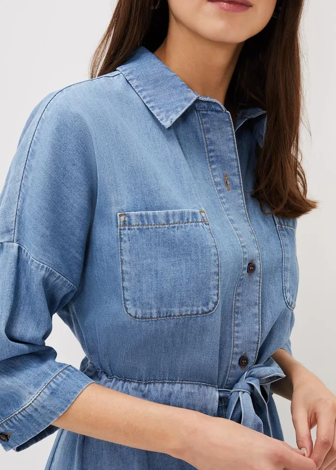 Phase Eight Dresses Louella Tie Shirt Dress Chambray Blue 8211 Women