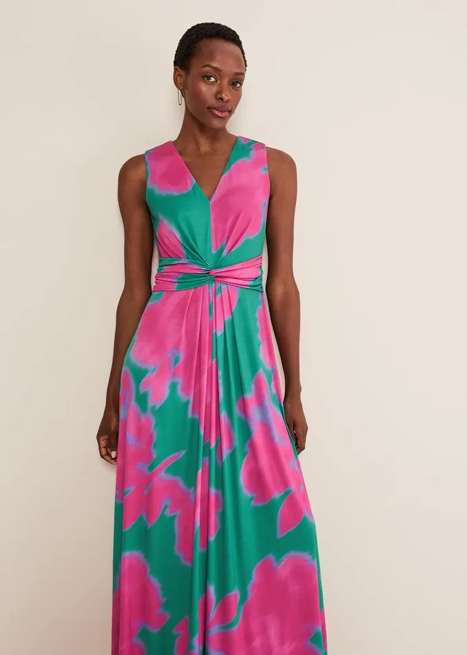 Phase Eight Dresses Madison Abstract Maxi Dress Pinkgreen 8211 Women