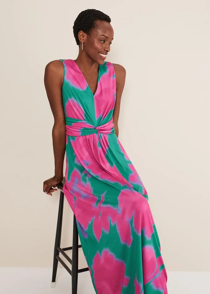 Phase Eight Dresses Madison Abstract Maxi Dress Pinkgreen 8211 Women