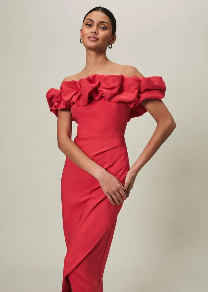 Phase Eight Dresses Mallory Off The Shoulder Midaxi Dress Raspberry 8211 Women Phase Eight Dresses Mallory Off The Shoulder Midaxi Dress Raspberry 8211 Women
