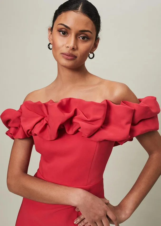 Phase Eight Dresses Mallory Off The Shoulder Midaxi Dress Raspberry 8211 Women Phase Eight Dresses Mallory Off The Shoulder Midaxi Dress Raspberry 8211 Women