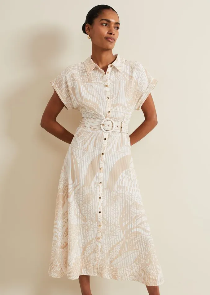 Phase Eight Dresses Mandi Abstract Stripe Shirt Dress Neutral 8211 Women