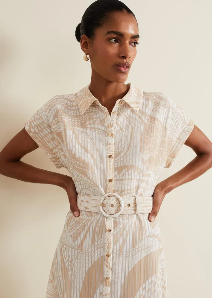 Phase Eight Dresses Mandi Abstract Stripe Shirt Dress Neutral 8211 Women