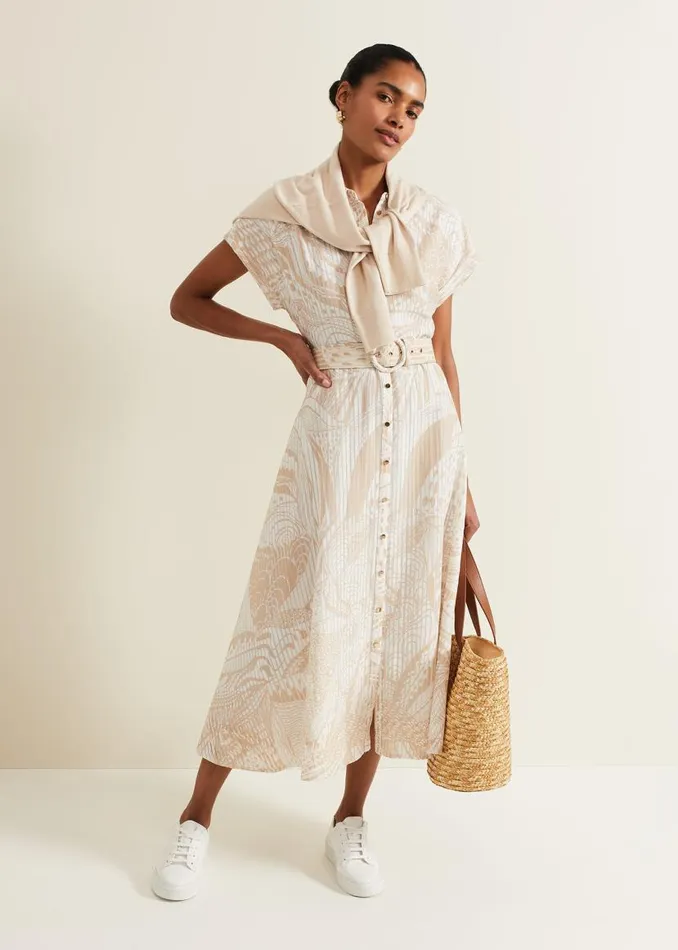 Phase Eight Dresses Mandi Abstract Stripe Shirt Dress Neutral 8211 Women