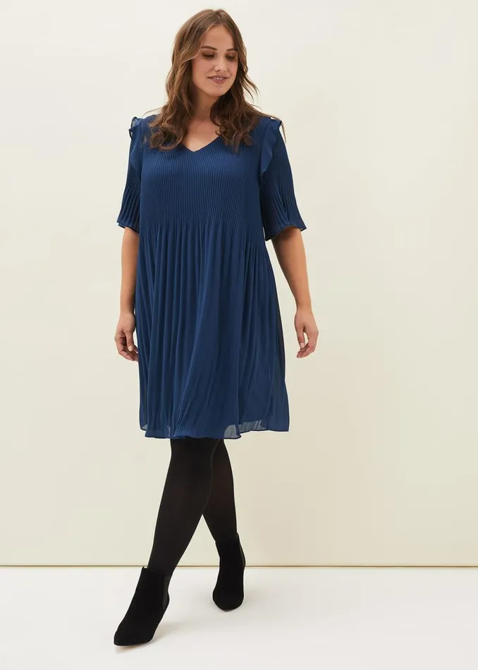 Phase Eight Dresses Monika Pleated Dress Teal 8211 Women