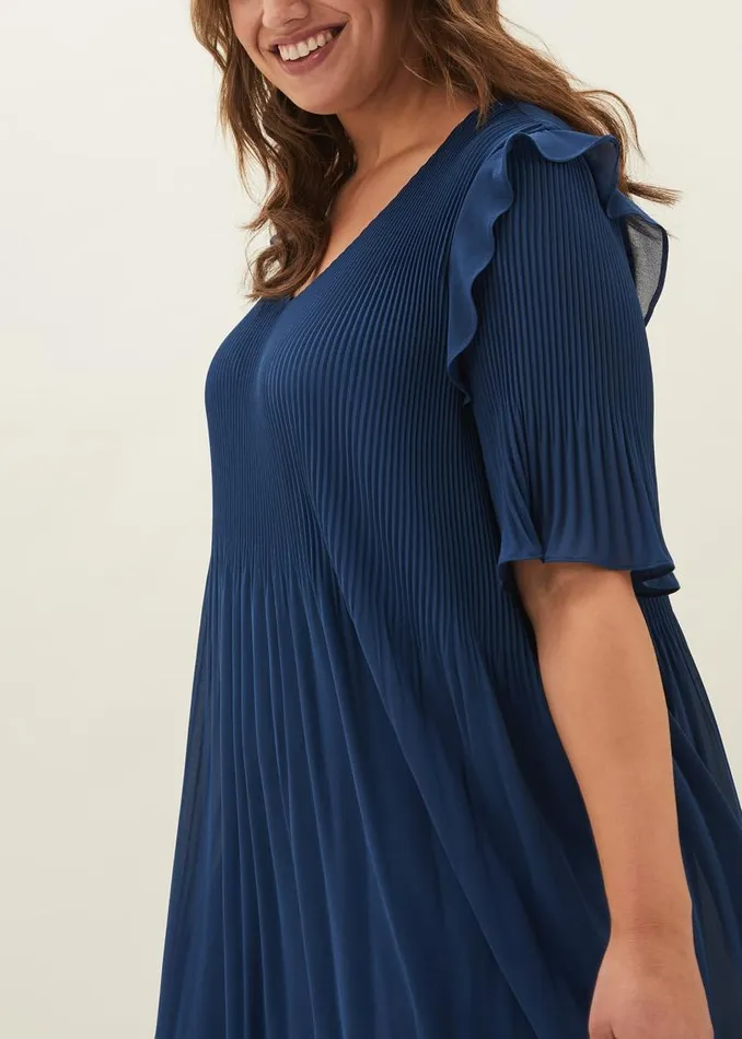 Phase Eight Dresses Monika Pleated Dress Teal 8211 Women