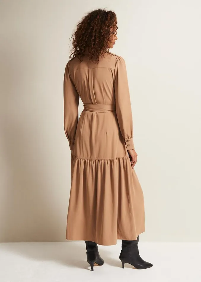 Phase Eight Dresses Morgan Trench Midi Dress Camel 8211 Women