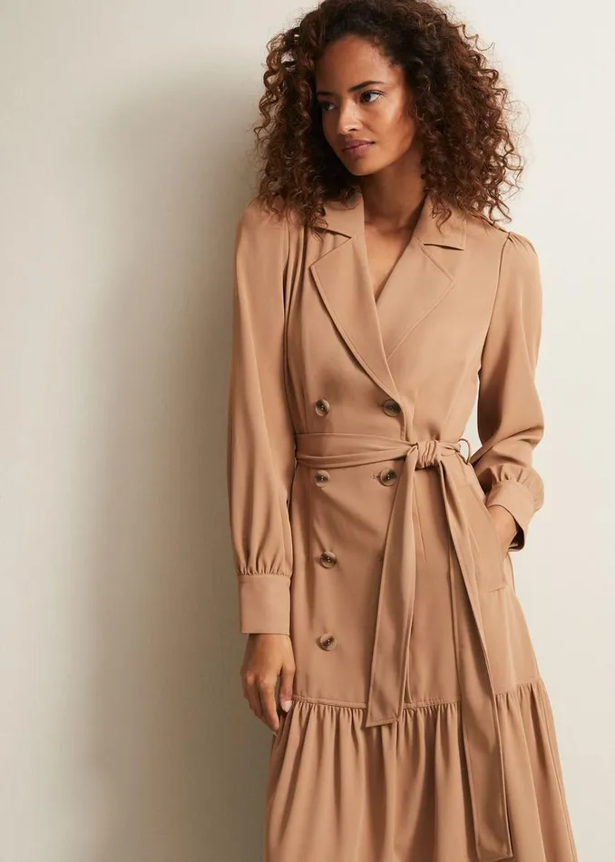 Phase Eight Dresses Morgan Trench Midi Dress Camel 8211 Women