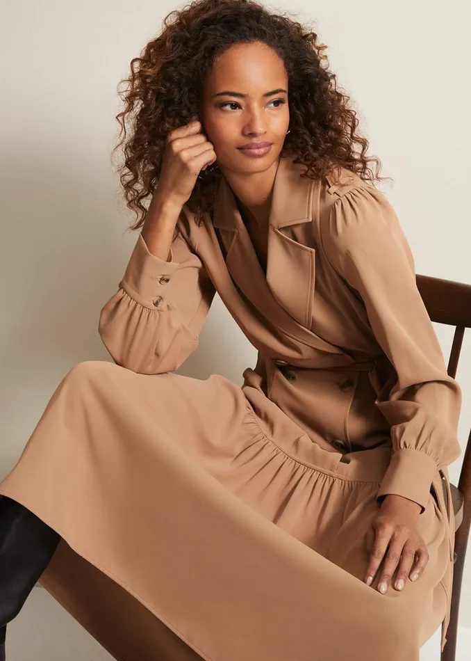 Phase Eight Dresses Morgan Trench Midi Dress Camel 8211 Women