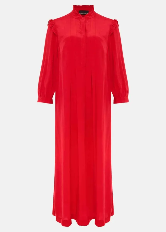 Phase Eight Dresses Nivana Frill Shirt Midi Dress Red 8211 Women