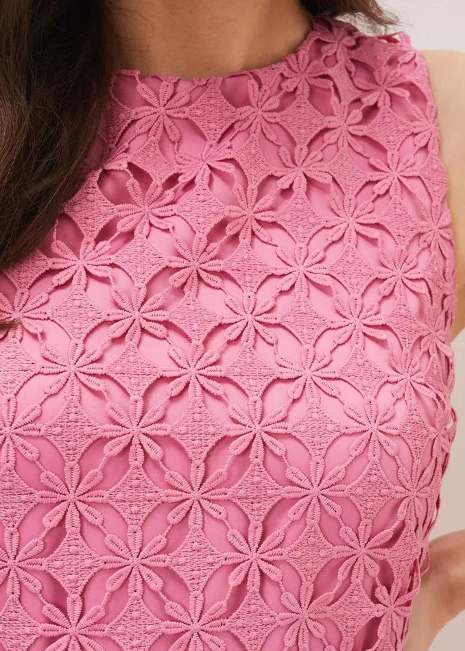 Phase Eight Dresses Novah Lace Midi Dress Candy Pink 8211 Women
