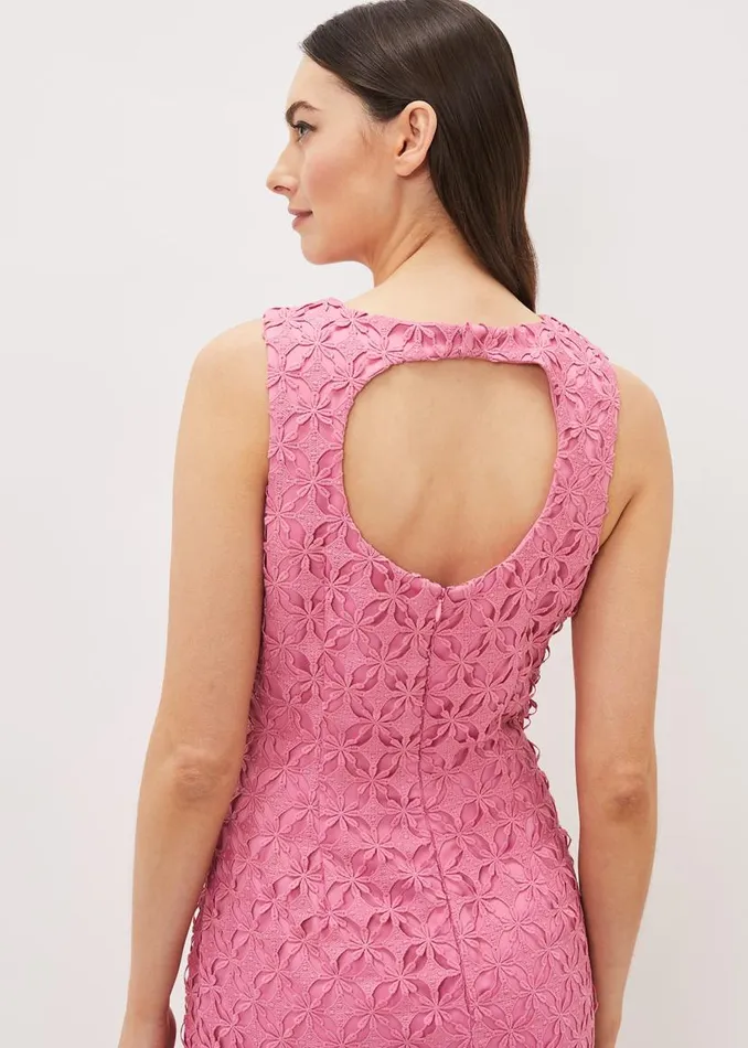 Phase Eight Dresses Novah Lace Midi Dress Candy Pink 8211 Women