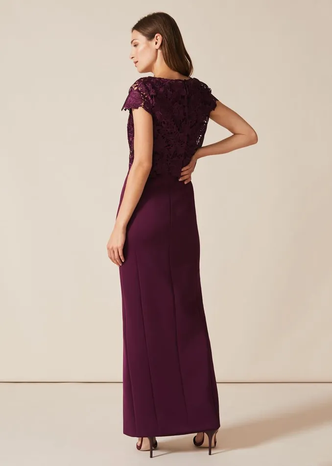 Phase Eight Dresses Olivia Scuba Maxi Dress Damson 8211 Women