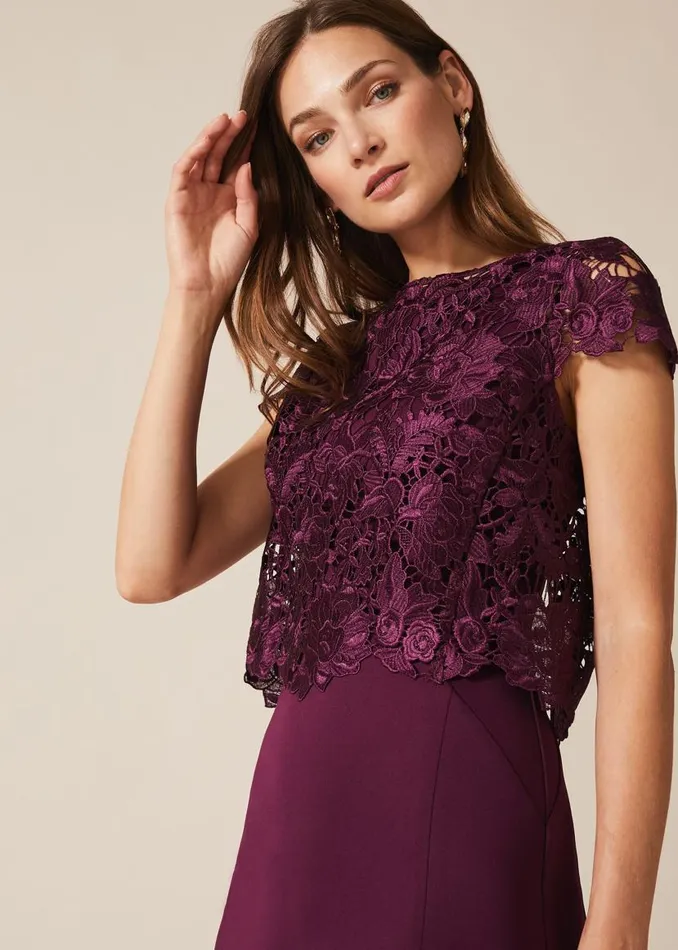Phase Eight Dresses Olivia Scuba Maxi Dress Damson 8211 Women