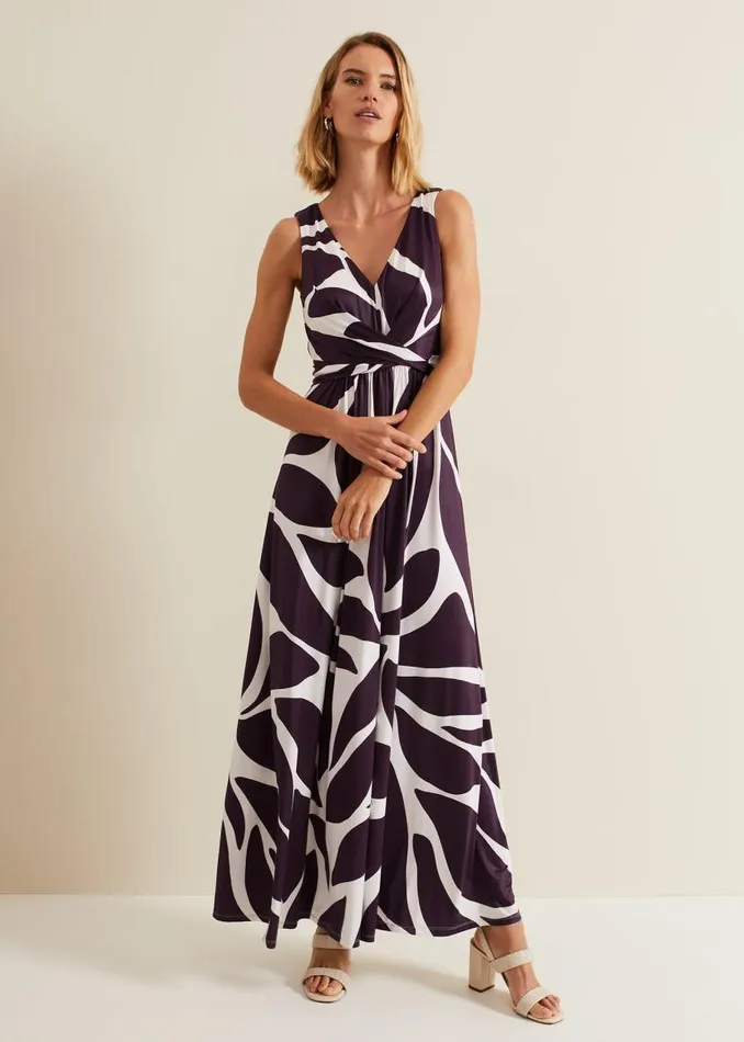 Phase Eight Dresses Palmer Leaf Maxi Dress Purple 8211 Women