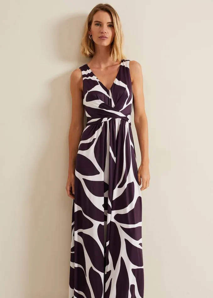 Phase Eight Dresses Palmer Leaf Maxi Dress Purple 8211 Women
