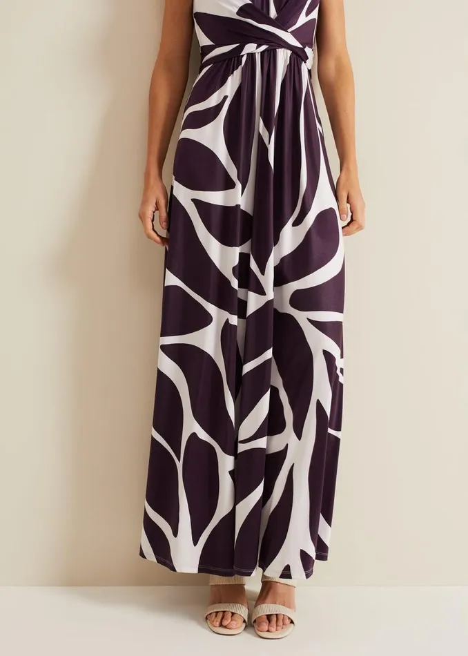 Phase Eight Dresses Palmer Leaf Maxi Dress Purple 8211 Women