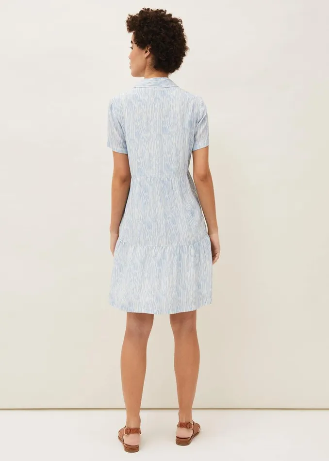 Phase Eight Dresses Penele Brushstroke Print Shirt Dress Blue 8211 Women