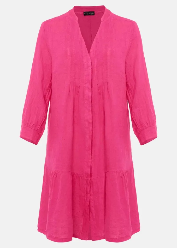 Phase Eight Dresses Penele Linen Swing Dress Magenta 8211 Women