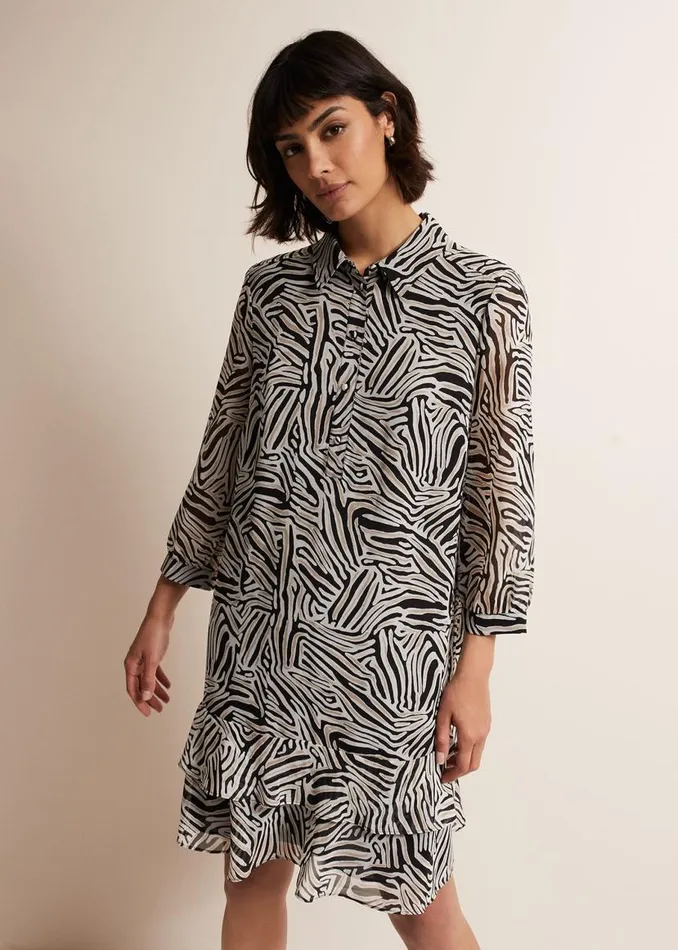 Phase Eight Dresses Penelope Zebra Shirt Mini Dress Stoneivory 8211 Women