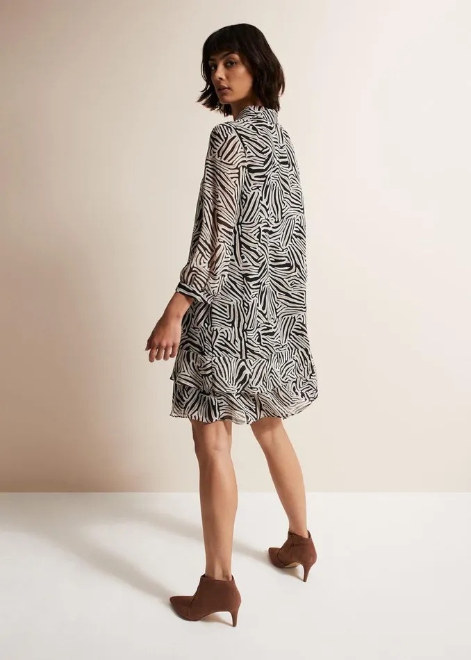 Phase Eight Dresses Penelope Zebra Shirt Mini Dress Stoneivory 8211 Women