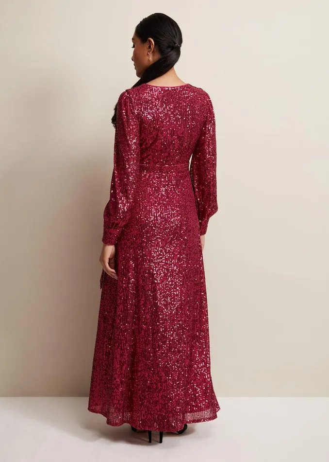 Phase Eight Dresses Petite Amily Pink Sequin Maxi Dress Pink 8211 Women