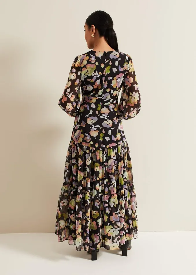 Phase Eight Dresses Petite Sandra Floral Maxi Dress Black Multi 8211 Women