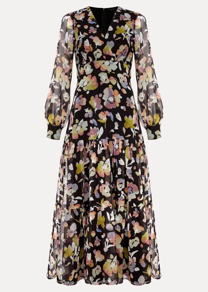 Phase Eight Dresses Petite Sandra Floral Maxi Dress Black Multi 8211 Women